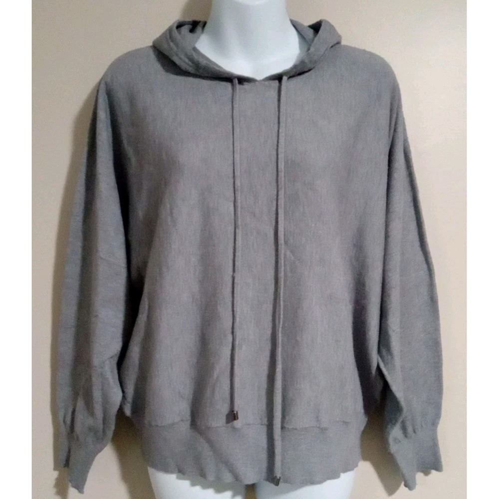 Magaschoni‎ Women gray Dolman Sleeve Relax Fit soft hoodie sweatshirt size XL